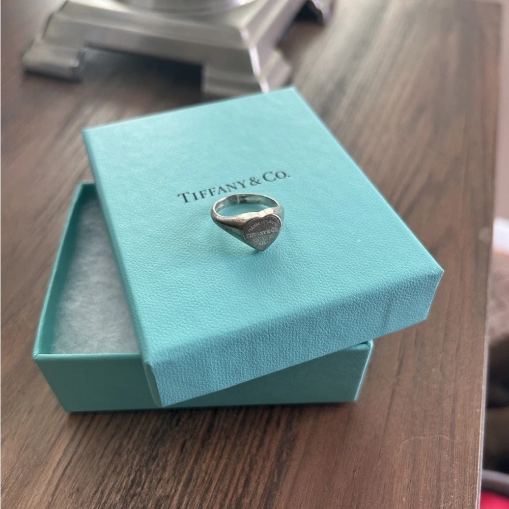 Tiffany & Co. Signet Silver Heart Ring